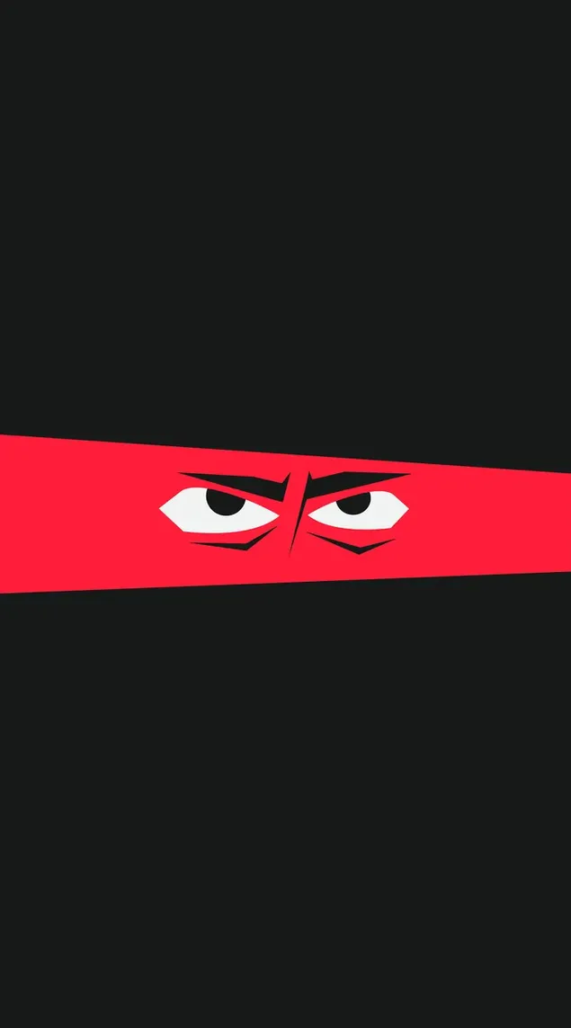 Gaze of eyes with red face among black background