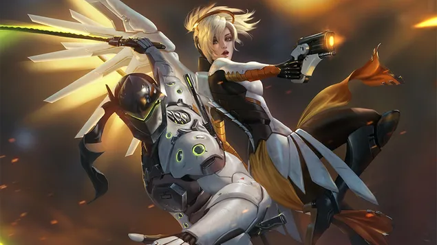 Genji vs. Mercy - Overwatch (videogame) download