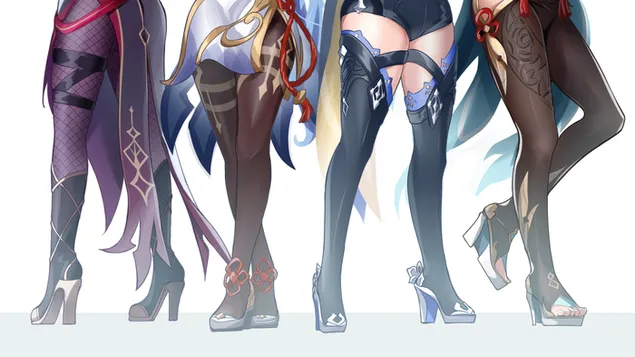 Genshin anime female heroes long legs | Genshin Impact  2K wallpaper