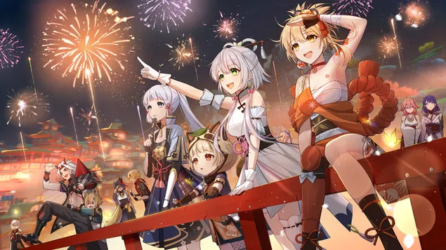 فريق أبطال جانشين وليلة الألعاب النارية | تأثير جانشين 4K خلفية