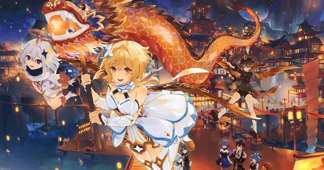 genshin impact blonde Ri Ben Dong Man  girlXia Zai