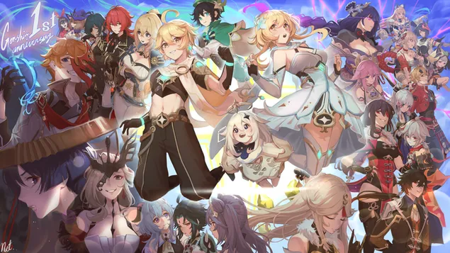 Taustakuva Ganshin Impact -sankarit 2K