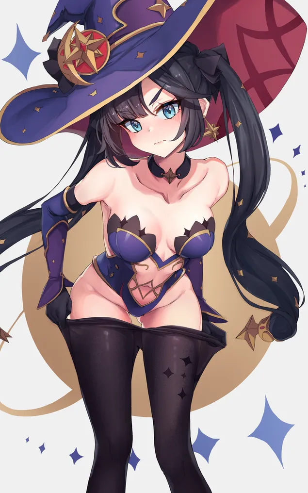 เกนชิน อิมแพ็ค | แม่มดอะนิเมะสุดฮอต Mona 2K วอลเปเปอร์