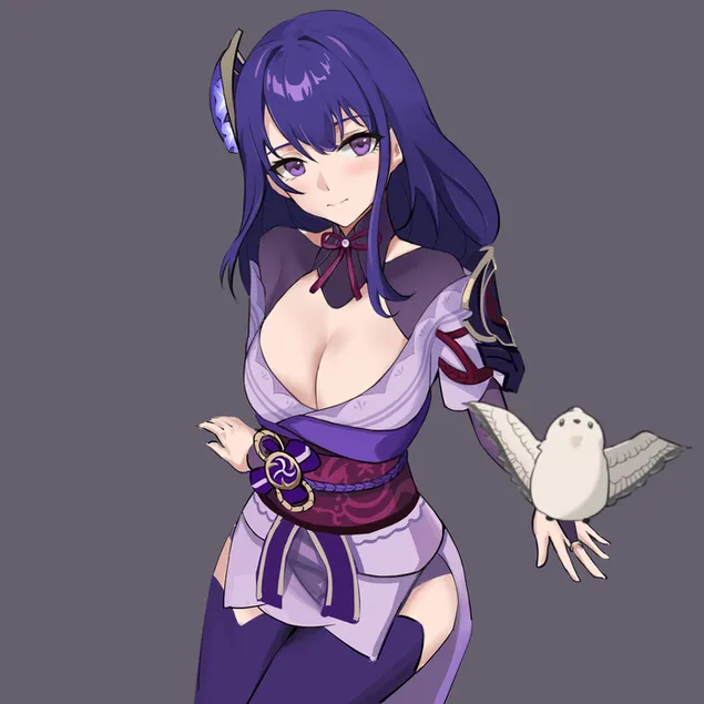 เก็นชิน อิมแพ็ค | สาวสวยอะนิเมะ Raiden Shogun 2K วอลเปเปอร์