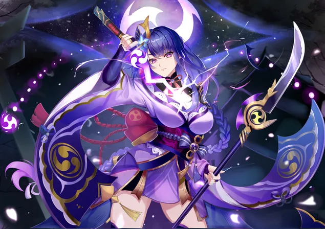 Genshin Impact videojuego chica anime 2K fondo de pantalla