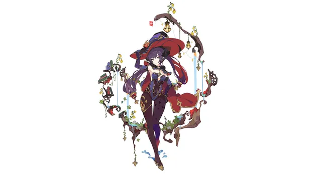 Páipéar balla Tionchar Ganshin | cailleach Mona2K