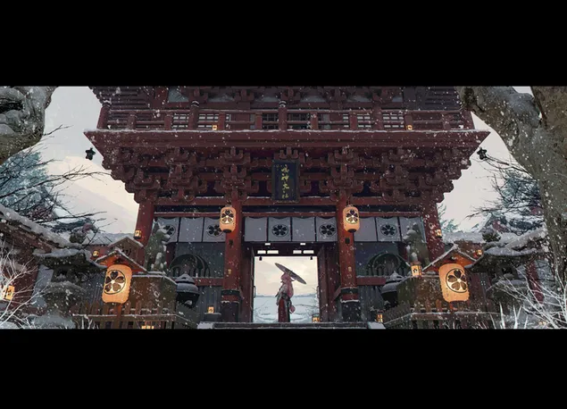 Templul Ganshin | Impactul Ganshin 6K imagine de fundal