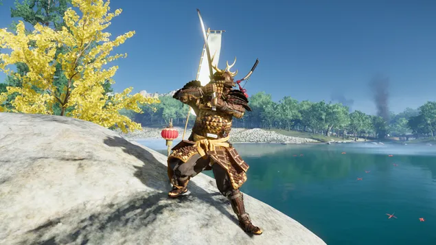 Ghost of Tsushima - Sakai Clan Armor Golden 4K טפט