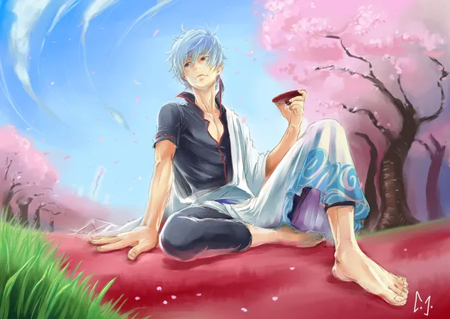 銀魂-白鬼 HD 壁紙