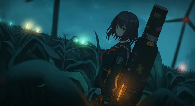 دختر در مزرعه کاغذدیواری  2K