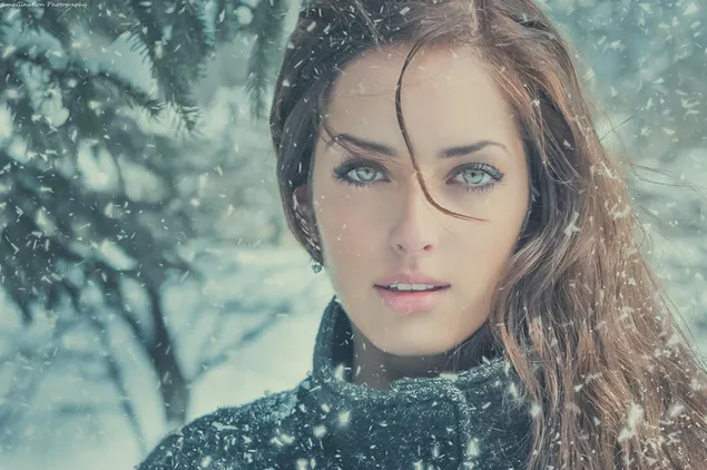 Girl in Falling Snow