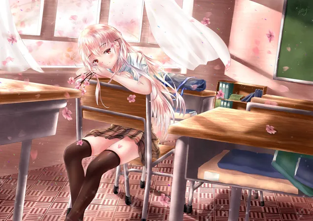 ילדה בכיתה 2K טפט