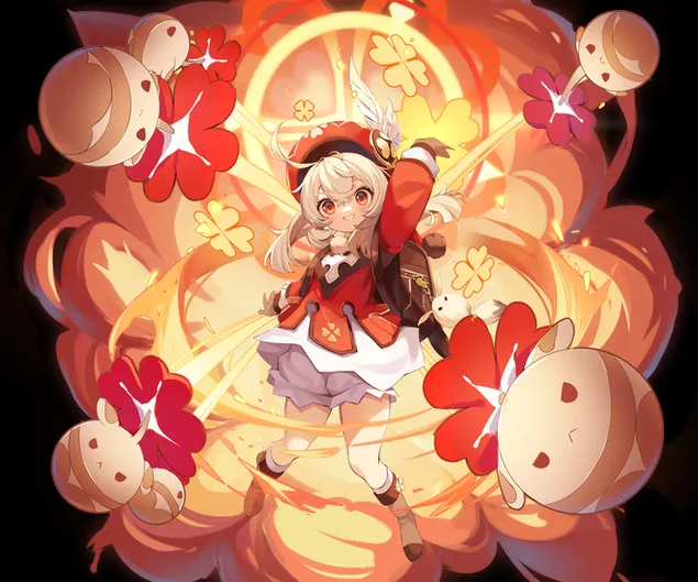 muat turun gadis klee membaling bomnya untuk letupan | kesan genshin