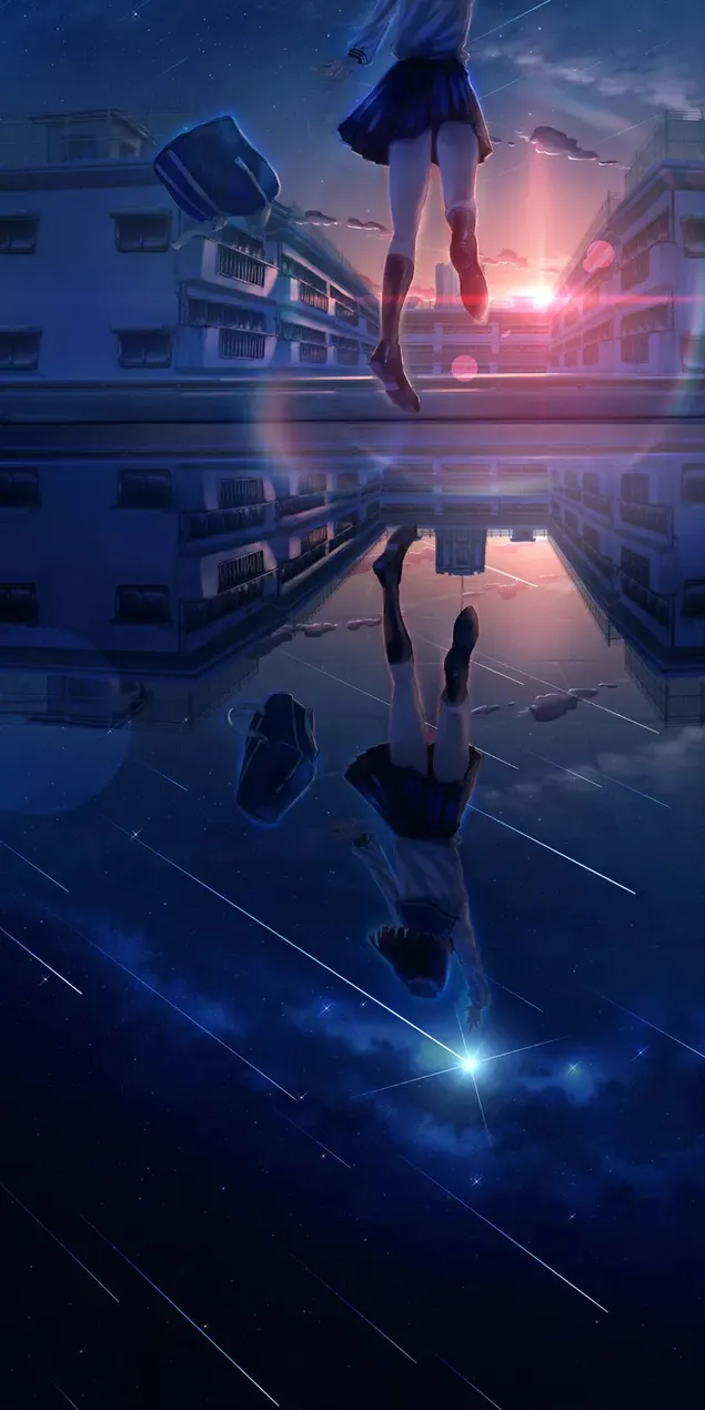 Pigens nydende humør er synlig i refleksionen af ​​vand HD baggrundsbillede