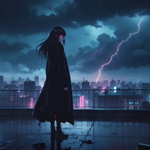 ילדה עומדת על גשר HD טפט