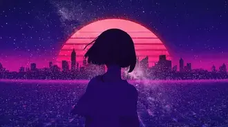 Girl Synthwave 4K pozadina