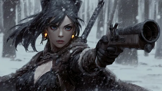 tytto kayttaa pistoolia lataa