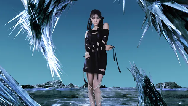 'Giselle' uit Aespa - 'Savage' MV Shoot 4K achtergrond