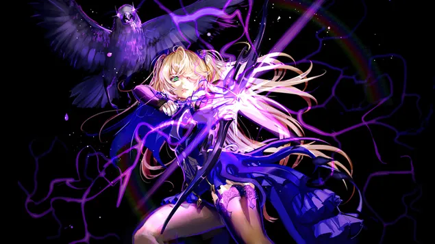 Glanz der Nacht 'Fischl' | Genshin Impact (Permainan Video Anime) 4K kertas dinding