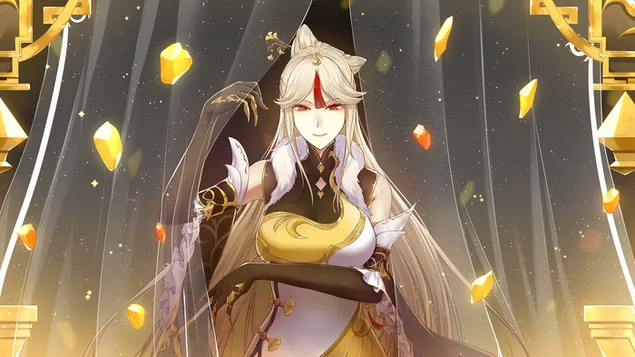 Glass Cannon 'Ningguang' - Genshin Impact [วิดีโอเกมอะนิเมะ] 4K วอลเปเปอร์