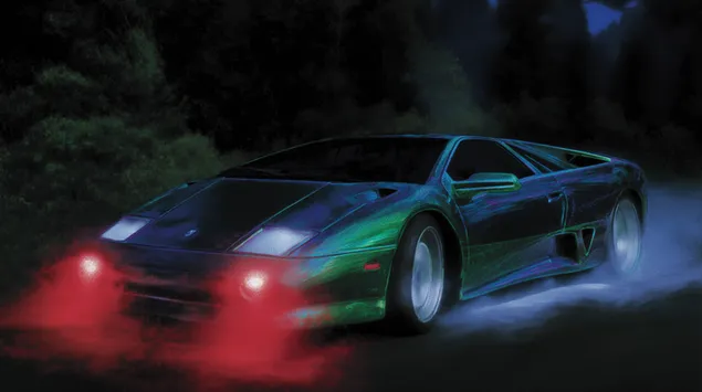 ziarive superauto zrychlujuce na tmavej dialnici stiahnut