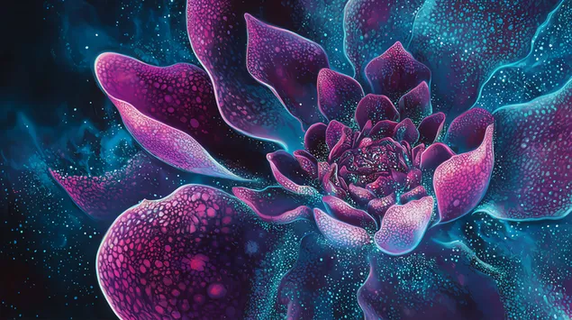 Hình nền Ánh sáng của sinh vật phù du phát quang xung quanh hệ thực vật biển rực rỡ 8K