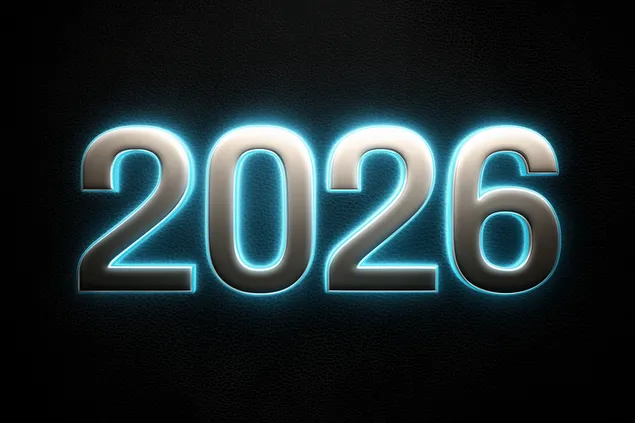 2026 זוהרת: תצוגה מספרית נועזת עם הילה בהירה 2K טפט