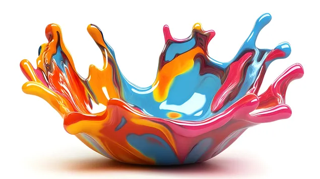 Светещи 3D кубични слоеве в неонови градиентни цветове 8K тапет