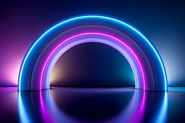 airse teibi lonrach le soilse neoin agus machnaimh ioslodail