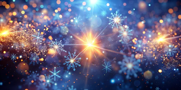 Partícules de fluids d'hivern abstractes brillants amb efectes brillants i lluminosos 4K fons de pantalla