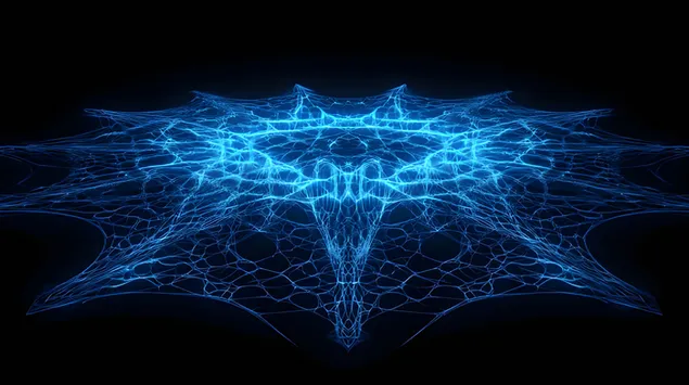 רשת ניאון כחולה זוהרת בעיצוב תלת מימדי 4K טפט