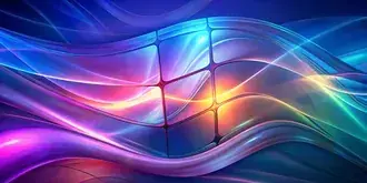 Gelombang Fluida Bercahaya dengan Efek Gradien Windows 11 Modern 4K wallpaper