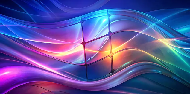 Gelombang Bendalir Bercahaya dengan Kesan Kecerunan Windows 11 Moden 4K kertas dinding