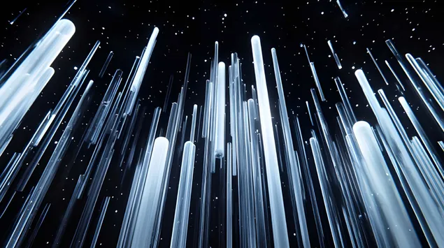 Светлечки стаклени прачки во апстрактни космички обрасци 4K тапет