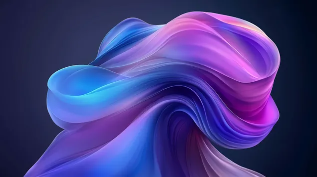 シアン、マゼンタ、ラベンダーの色合いの輝くグラデーションの波 8K 壁紙