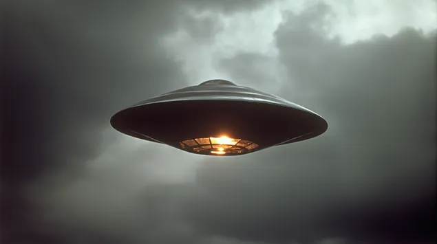 swiecacy obiekt na zachmurzonym niebie, tajemnicze spotkanie pobierz