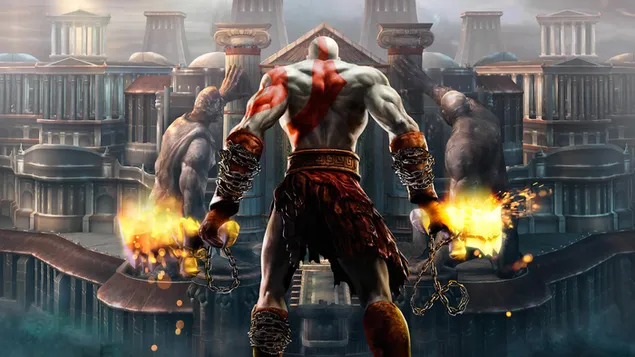 God of war behang, kratos, videogames, mythologie