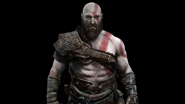 God of war kratos zwarte achtergrond 2 2K achtergrond