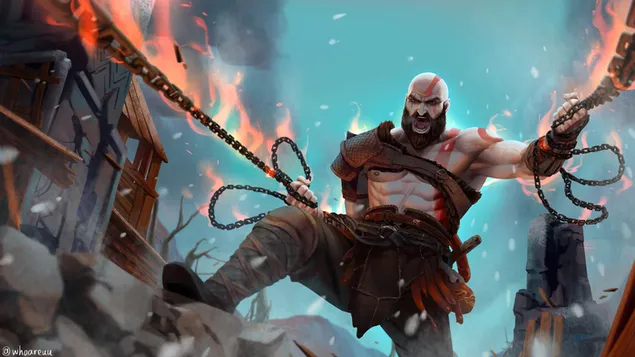 God of War - Kratos (fanart digital) baixada