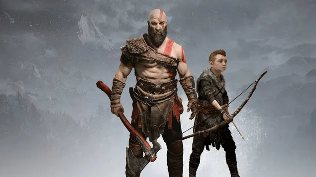 God van oorlog kratos vader en zoon 2K achtergrond