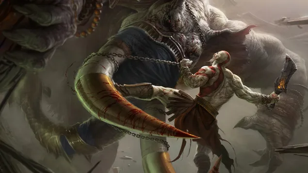 God of war  kratos fighting download
