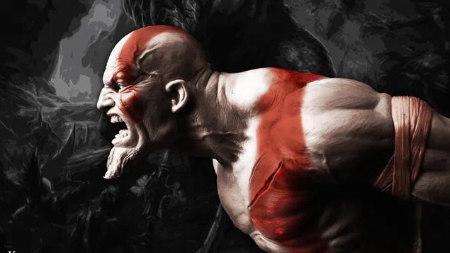 God van oorlog kratos poster 2K achtergrond