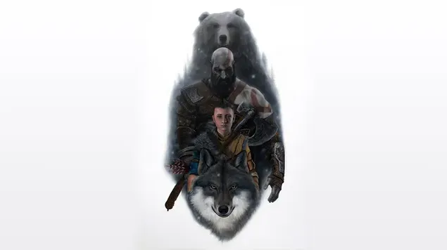 God of War Ragnarok - Atreus, Kratos and Bear download