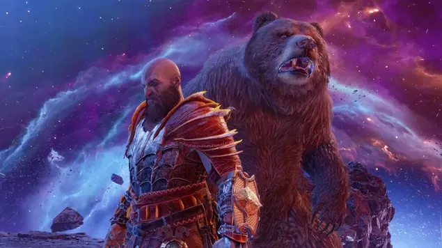 God of War Ragnarok - Kratos y el oso descargar