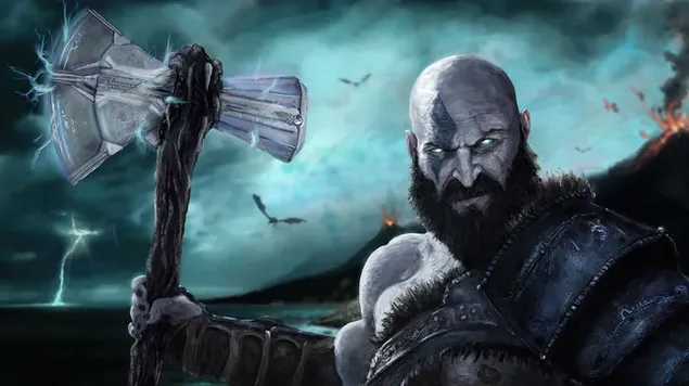 God of War Ragnarok Kratos 4K achtergrond