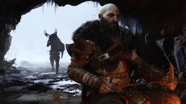 God of War: Ragnarök-videogamekarakter in de grot download