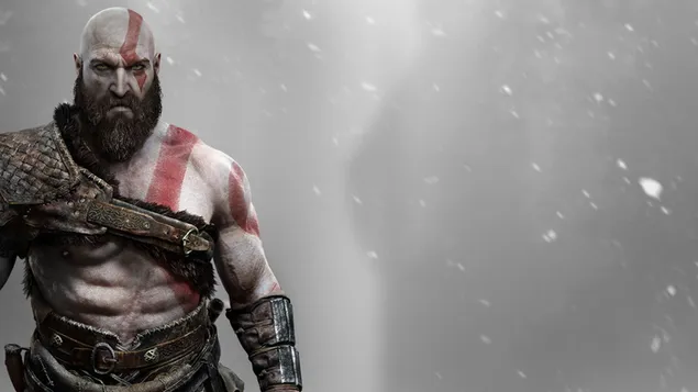 God of wars kratos digitaal behang 2K achtergrond