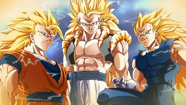 Gogeta, Goku, Vegito Super Saiyan HD tapet
