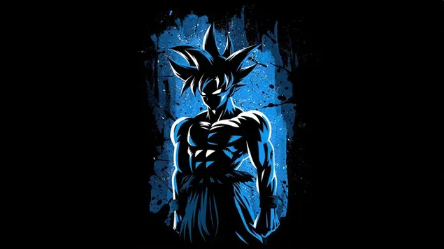Goku : dark blue shadow 4K wallpaper download