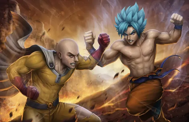Goku VS Saitama 4K pozadina